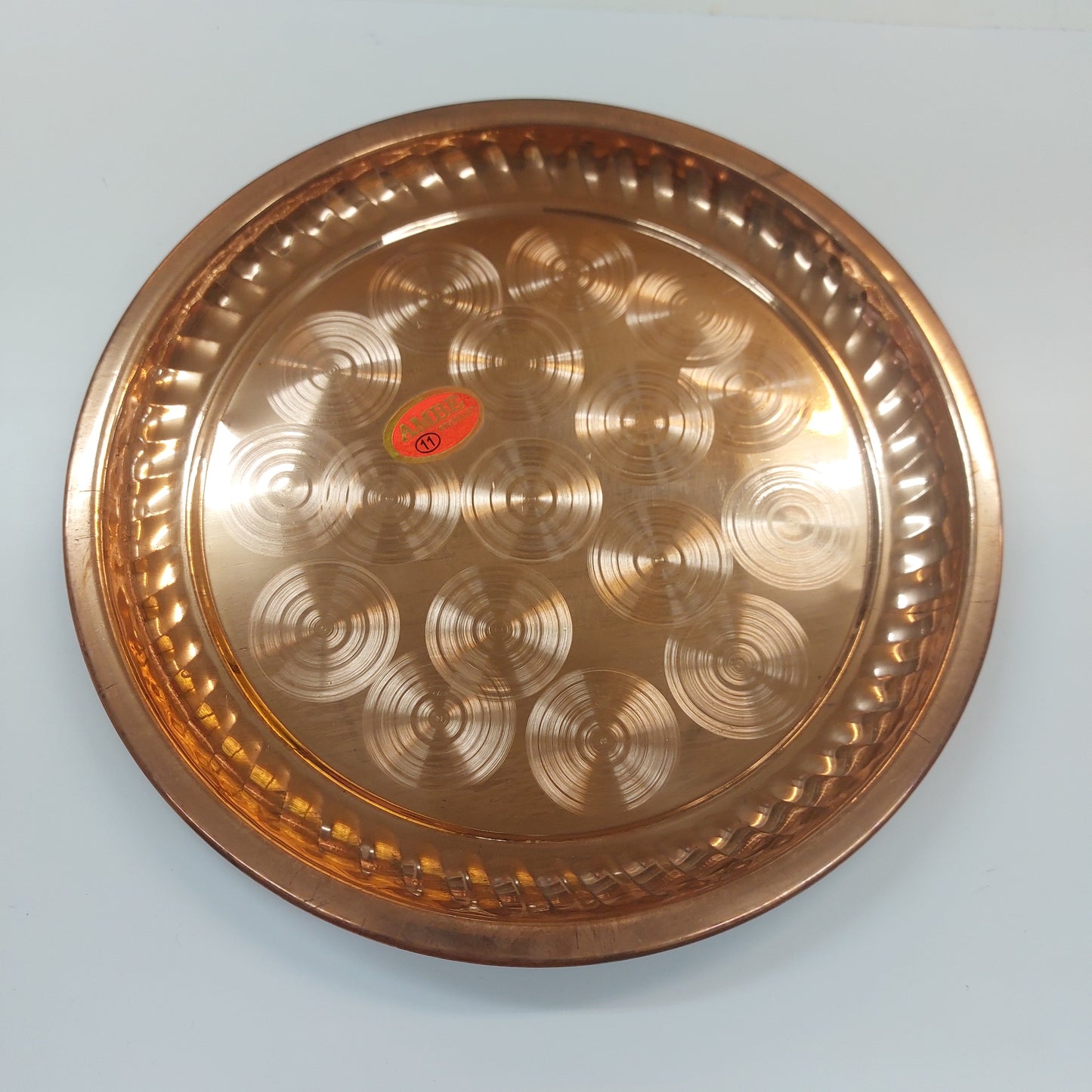 Traditional Handcrafted Copper Pooja Ring Plate