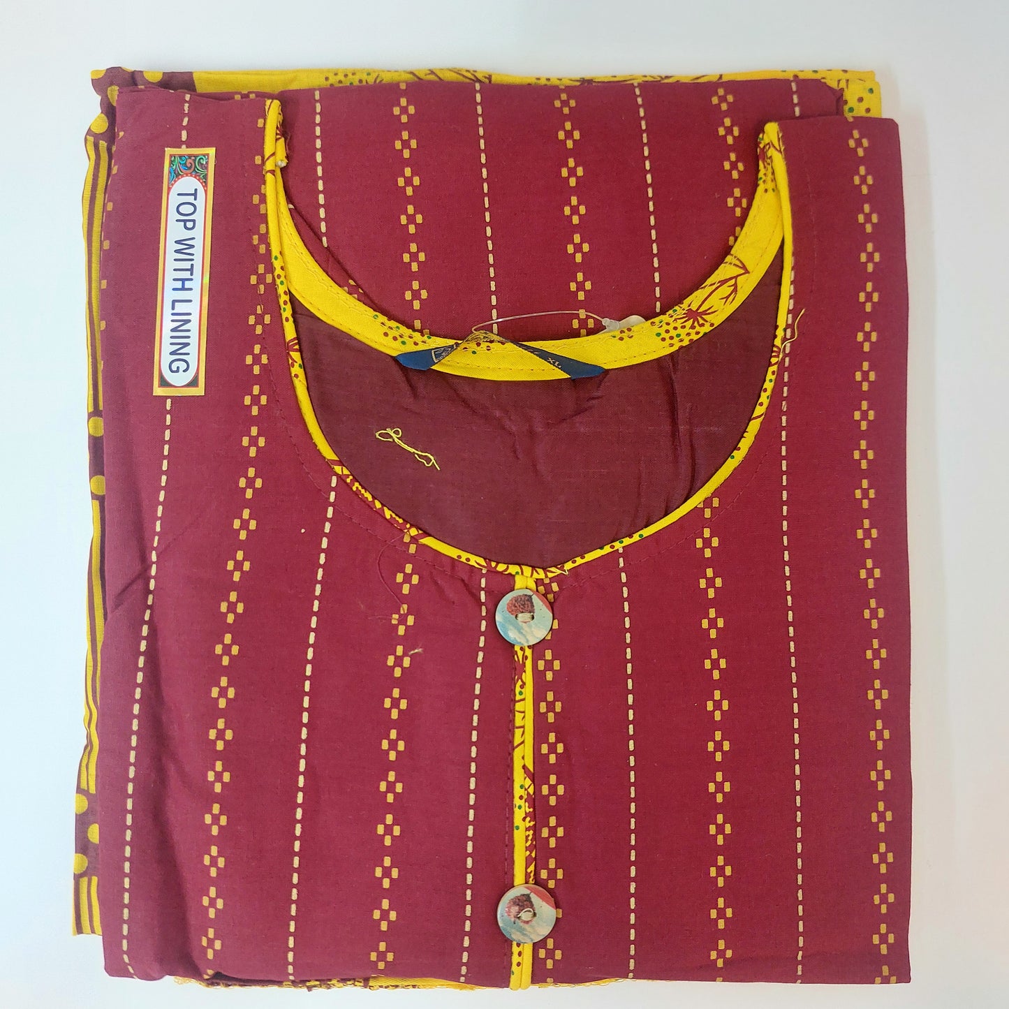 Ganpati Readymade with Lining Cotton Punjabi Siuts (Top With Lining)