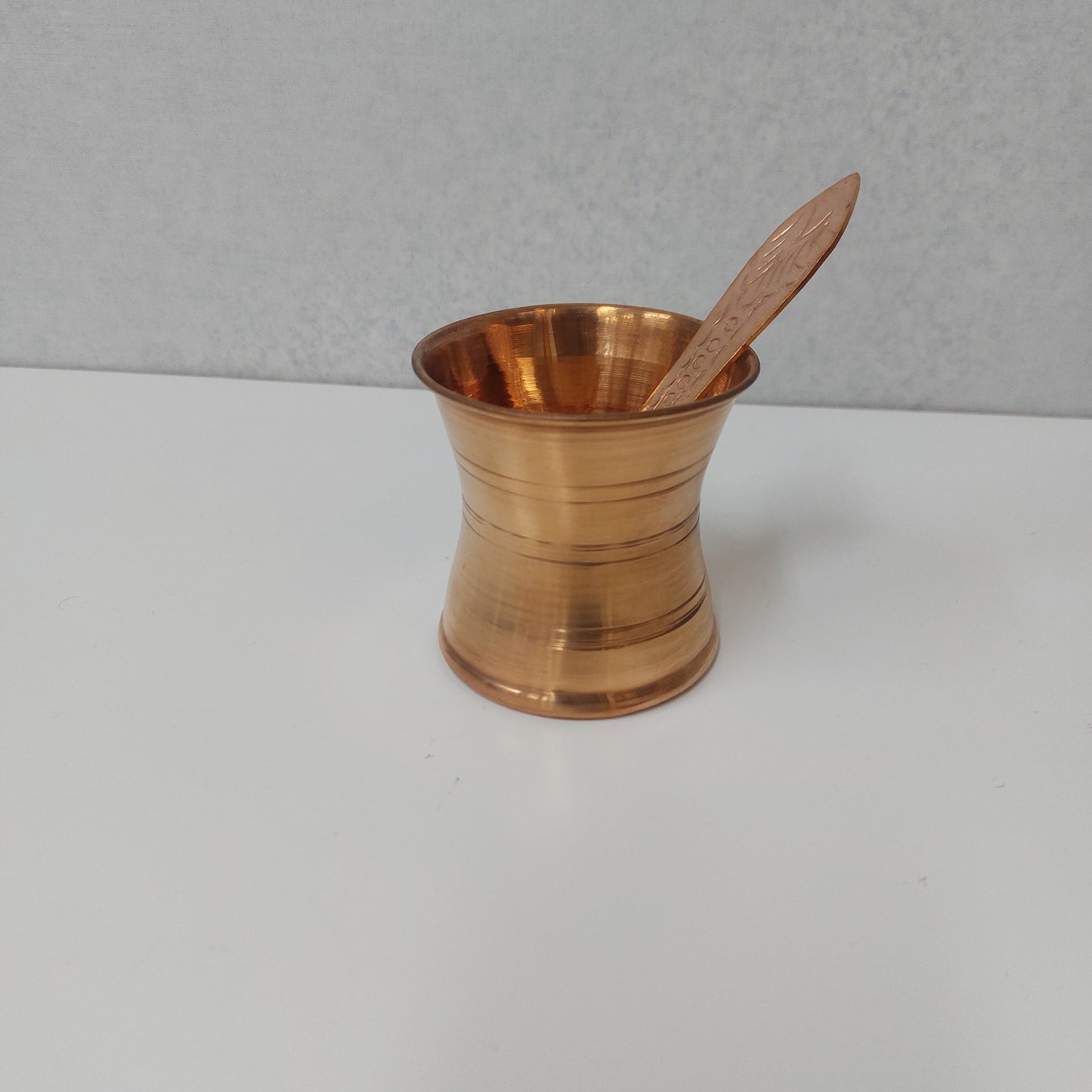 Indian Traditional Handcraft Copper Panchapatra Set