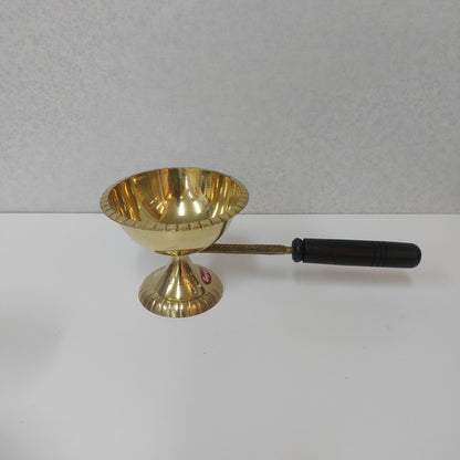 Brass Dhoopakkal with Wooden Handle For Prayers / Pooja / Dhoopakkarandi