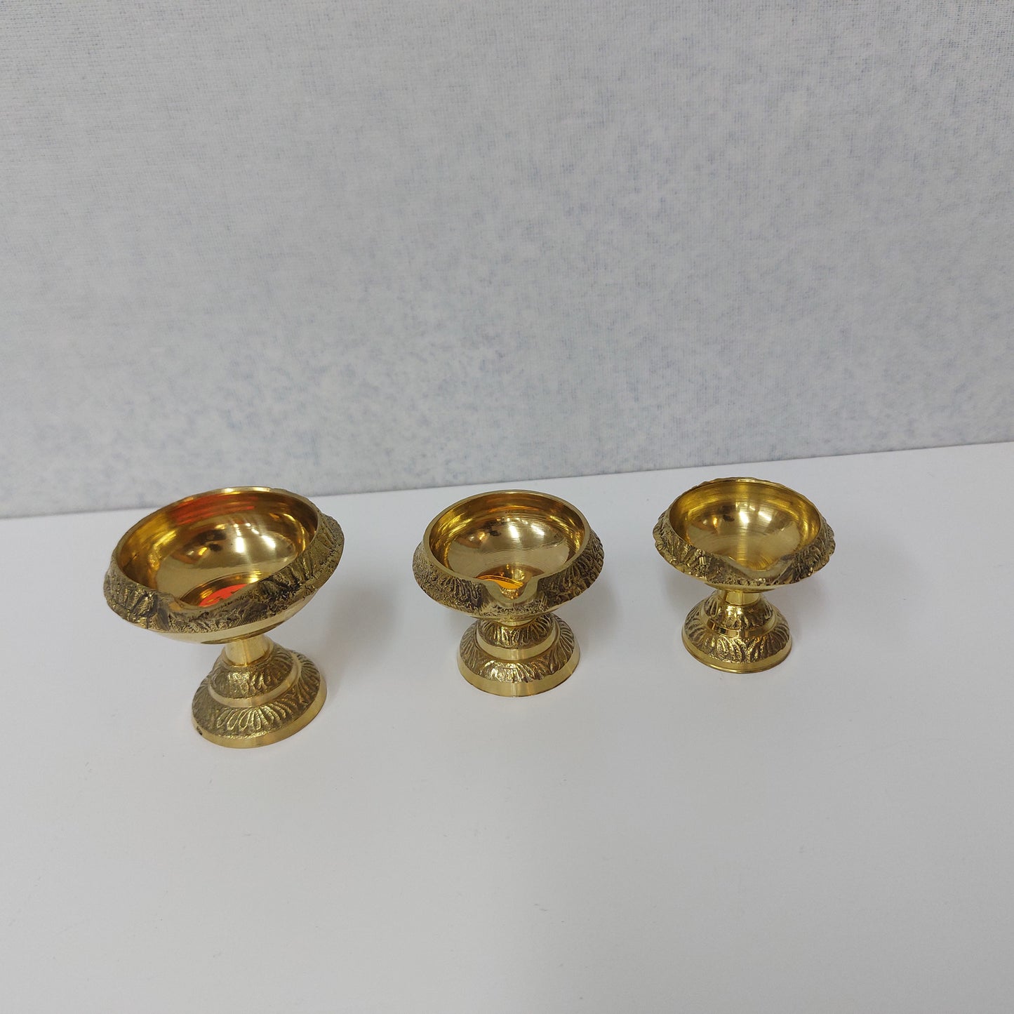 Brass Kubera Deepam with Stand Single Face / Brass Vilakku with Stand