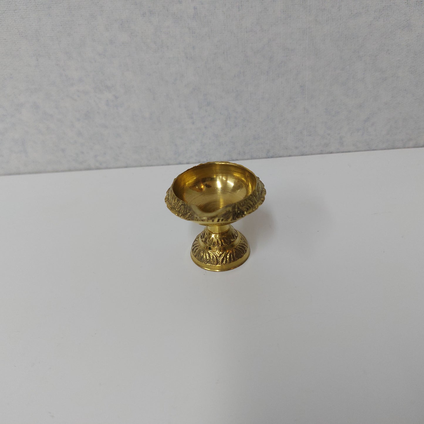 Brass Kubera Deepam with Stand Single Face / Brass Vilakku with Stand