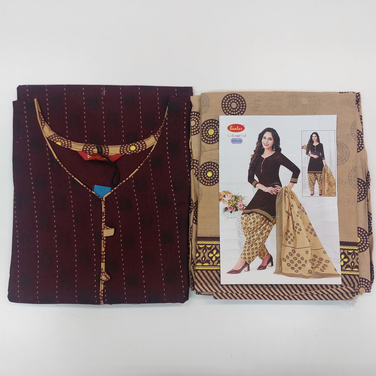 Baalar Colourful Pure Cotton Readymade Punjabi Suit / Salwar Suit.