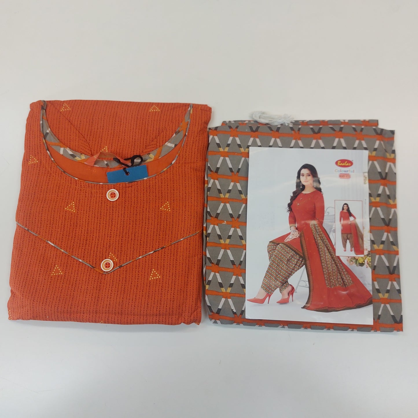 Baalar Colourful Pure Cotton Readymade Punjabi Suit / Salwar Suit.