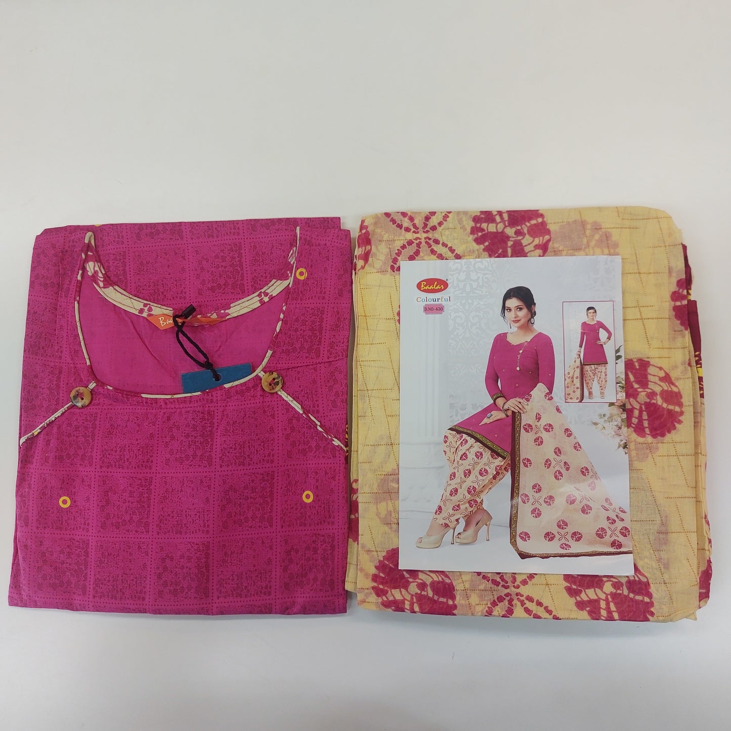 Baalar Colourful Pure Cotton Readymade Punjabi Suit / Salwar Suit.