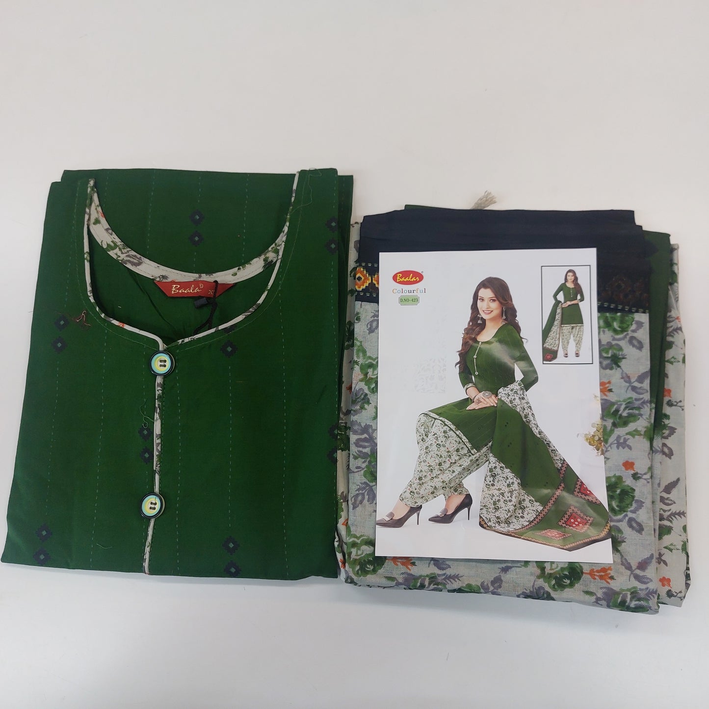 Baalar Colourful Pure Cotton Readymade Punjabi Suit / Salwar Suit.