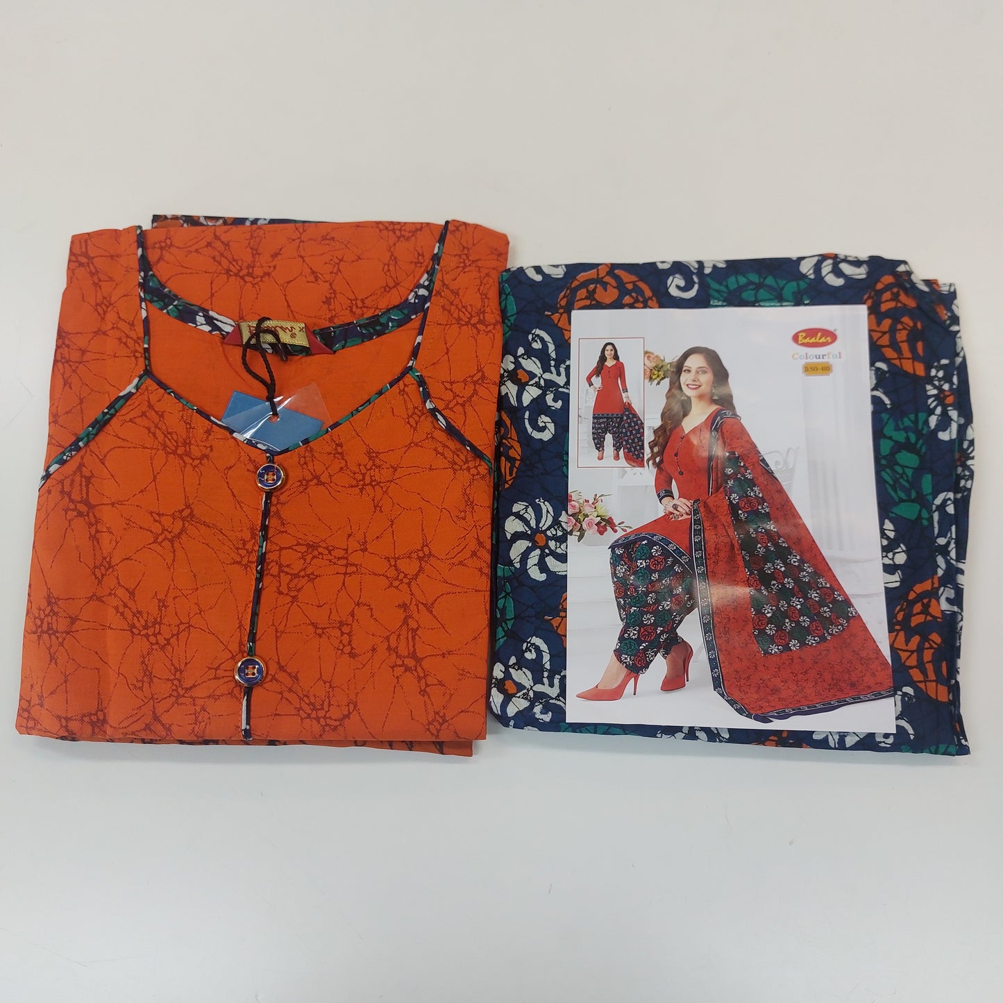 Baalar Colourful Pure Cotton Readymade Punjabi Suit / Salwar Suit.