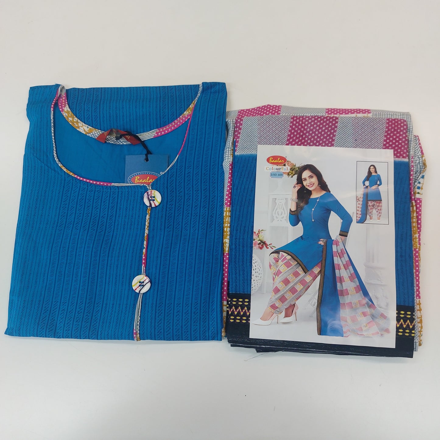 Baalar Colourful Pure Cotton Readymade Punjabi Suit / Salwar Suit.