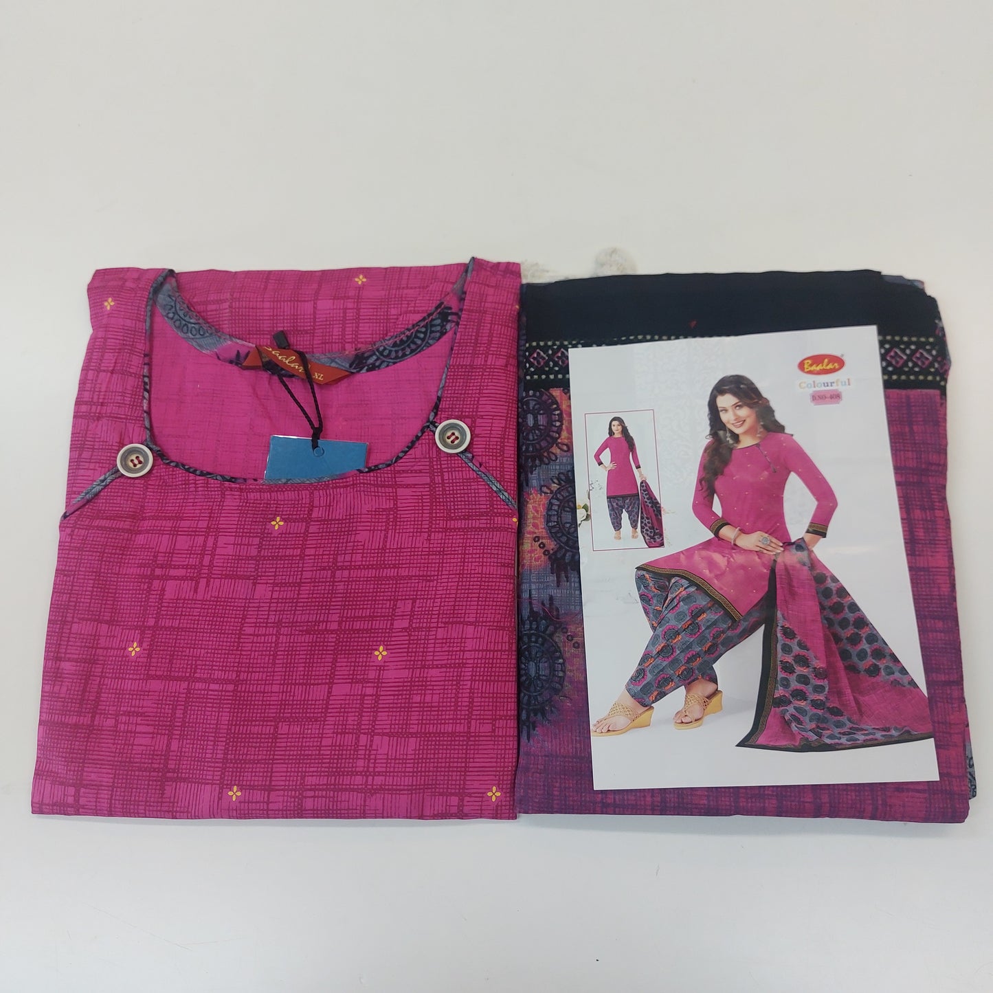 Baalar Colourful Pure Cotton Readymade Punjabi Suit / Salwar Suit.