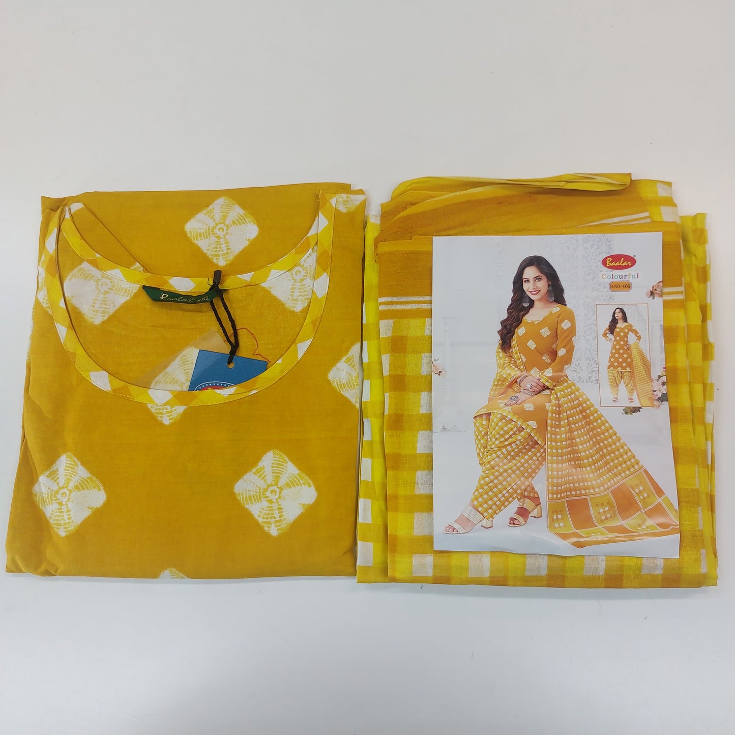 Baalar Colourful Pure Cotton Readymade Punjabi Suit / Salwar Suit.