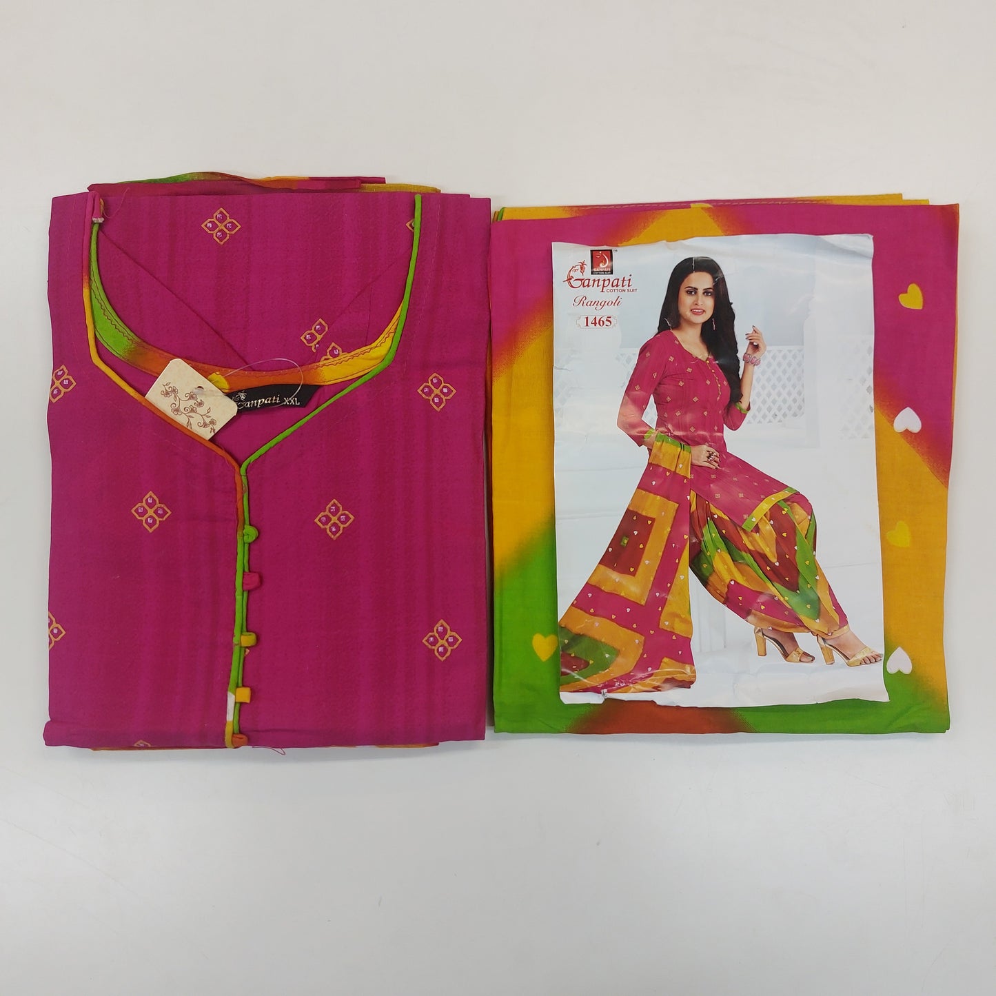 Ganpati Readymade Cotton Punjabi Siuts (Rangoli) Stiched
