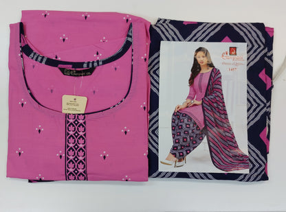 Ganpati Readymade Cotton Punjabi Siuts (Patiyala Queen) Stiched