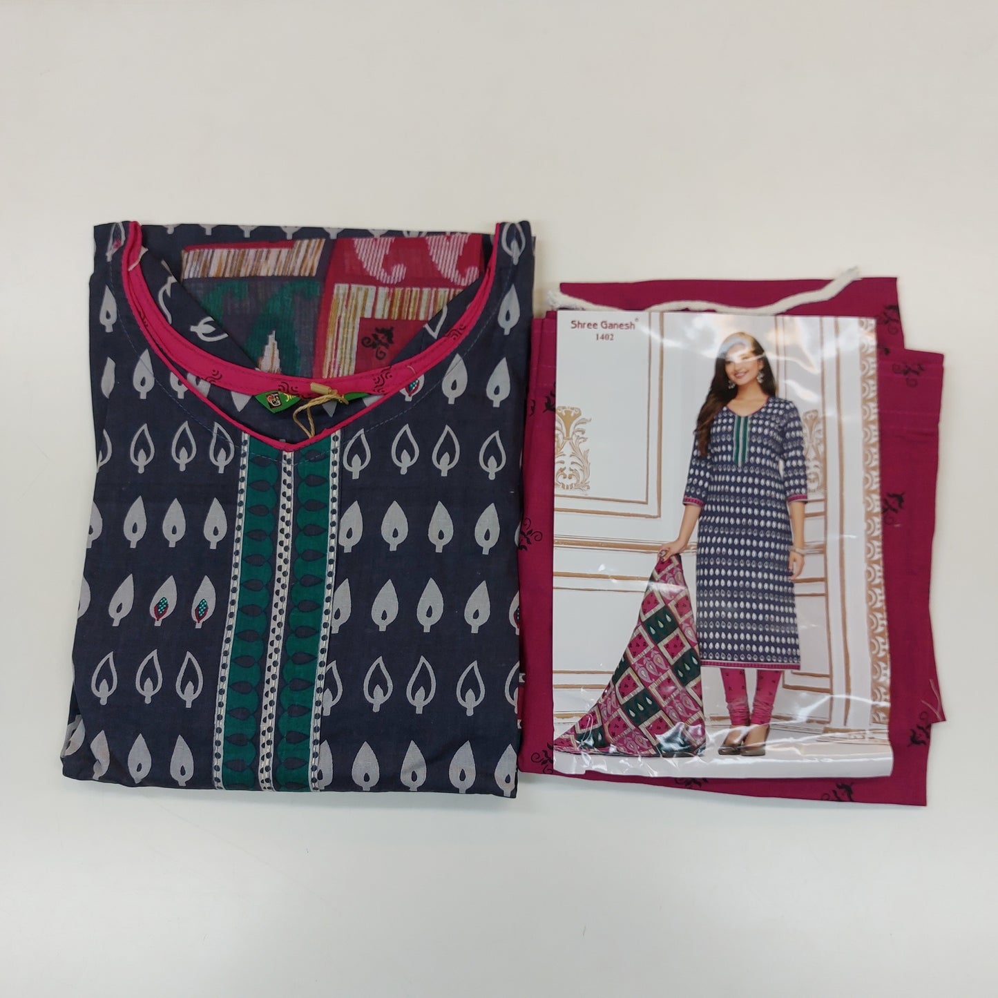 Shree Ganesh Pure Cotton Readymade Punjabi Suit / Salwar Suit.