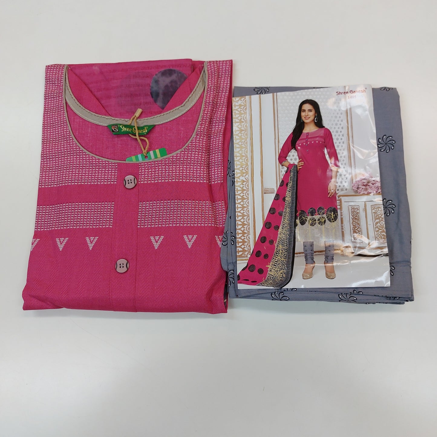 Shree Ganesh Pure Cotton Readymade Punjabi Suit / Salwar Suit.