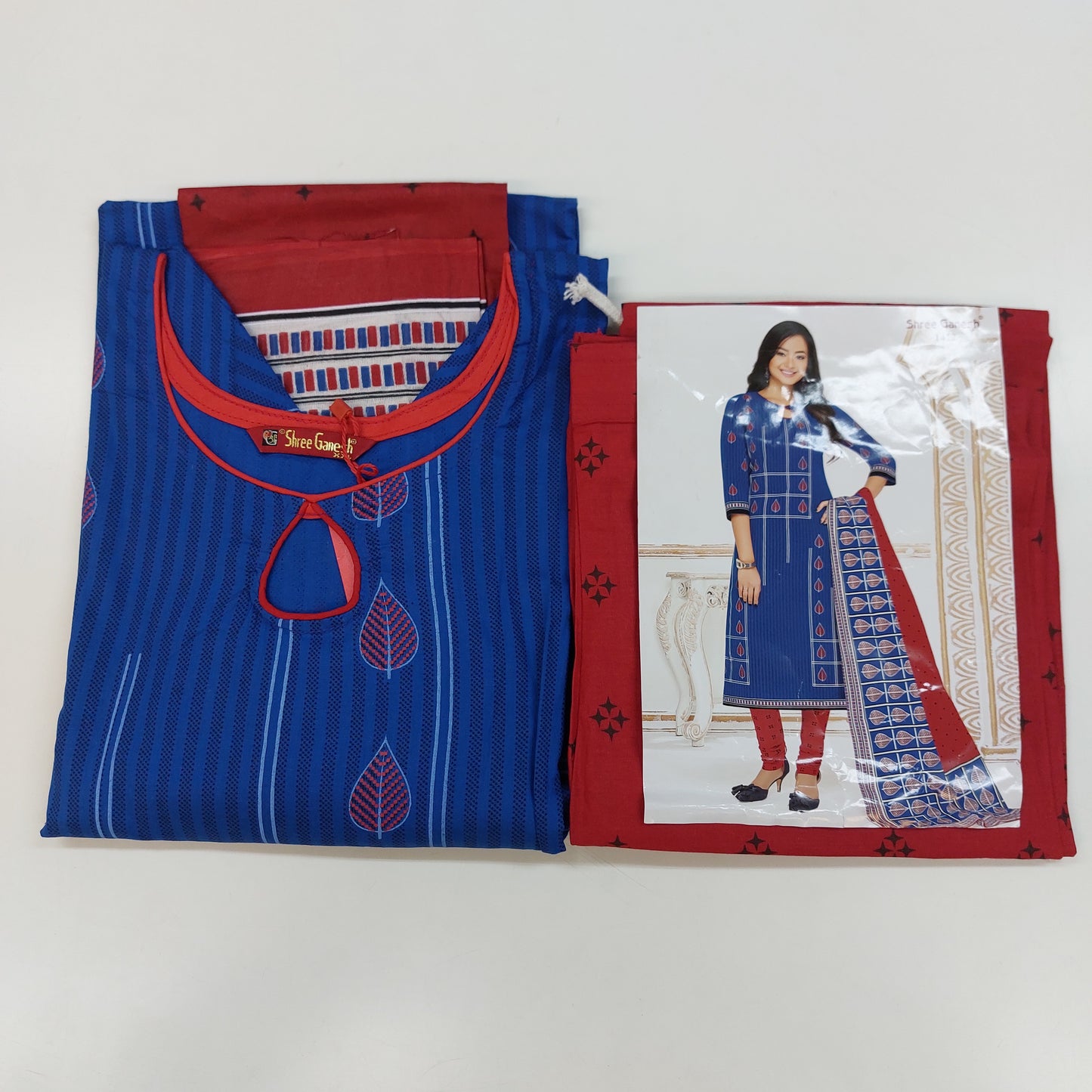Shree Ganesh Pure Cotton Readymade Punjabi Suit / Salwar Suit.