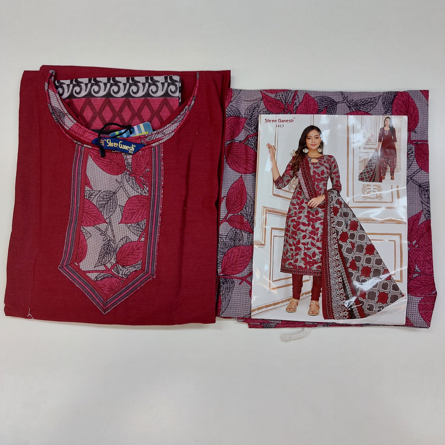 Shree Ganesh Pure Cotton Readymade Punjabi Suit / Salwar Suit.