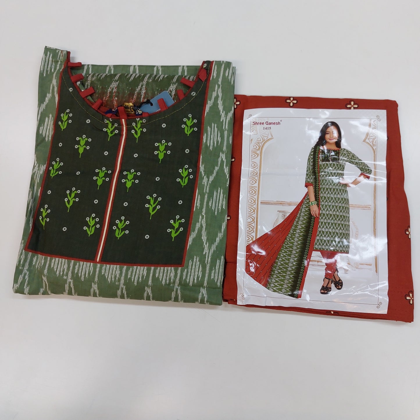 Shree Ganesh Pure Cotton Readymade Punjabi Suit / Salwar Suit.