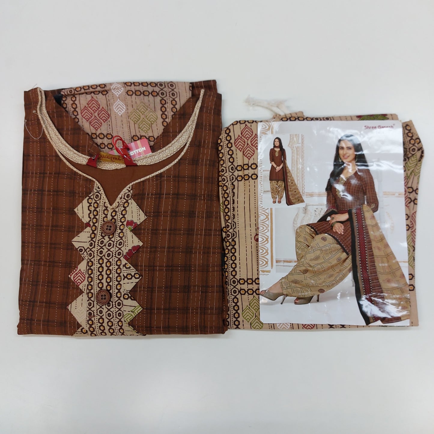 Shree Ganesh Pure Cotton Readymade Punjabi Suit / Salwar Suit.