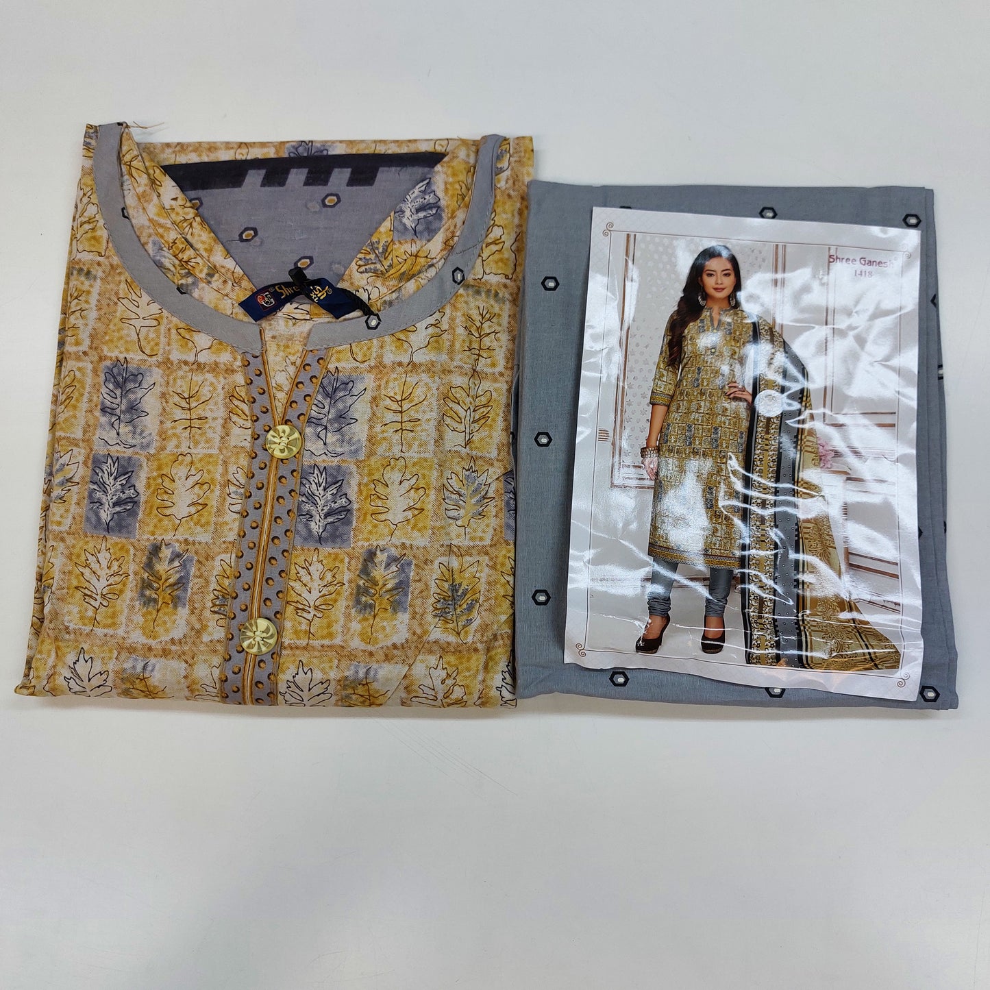Shree Ganesh Pure Cotton Readymade Punjabi Suit / Salwar Suit.