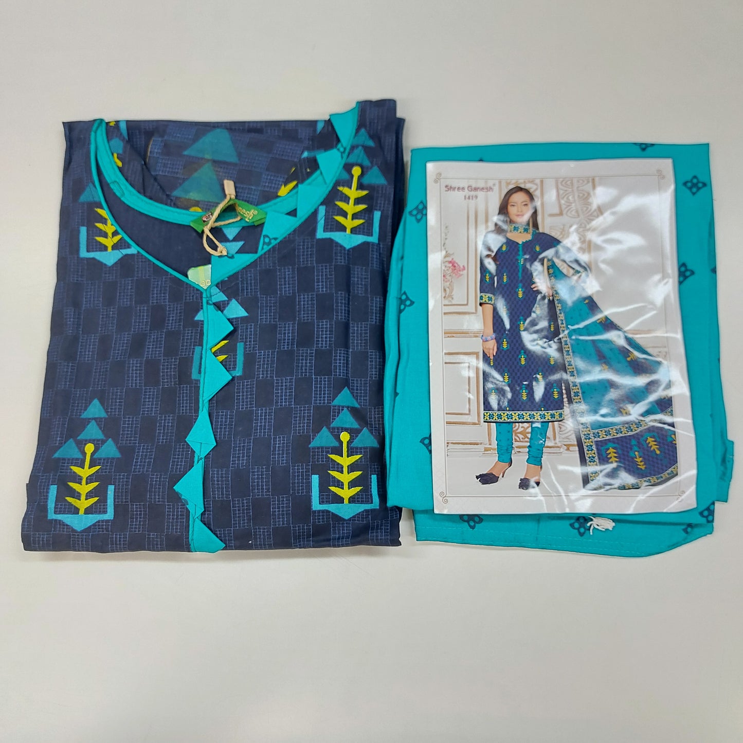 Shree Ganesh Pure Cotton Readymade Punjabi Suit / Salwar Suit.