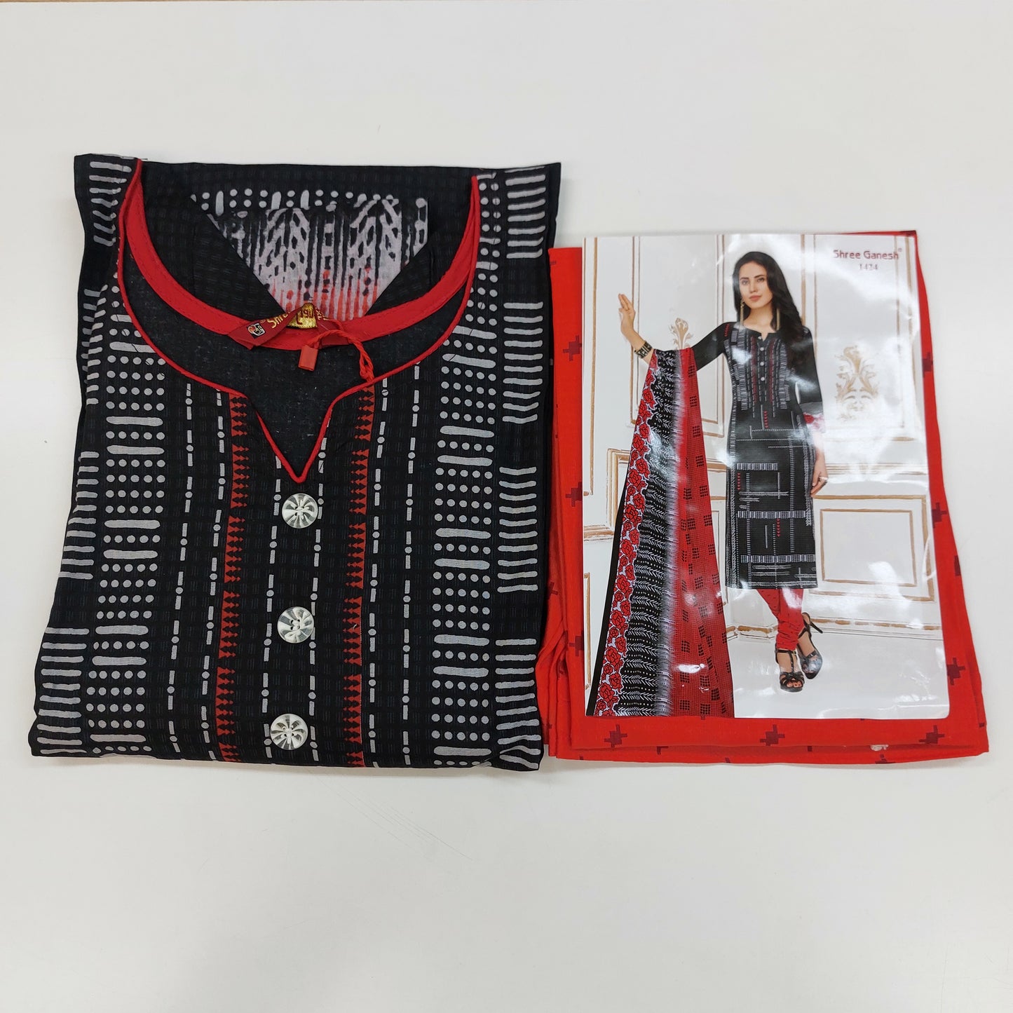 Shree Ganesh Pure Cotton Readymade Punjabi Suit / Salwar Suit.
