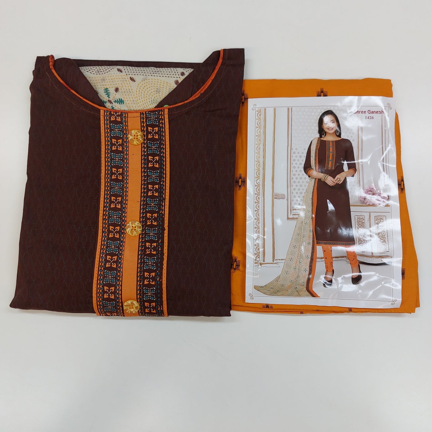Shree Ganesh Pure Cotton Readymade Punjabi Suit / Salwar Suit.