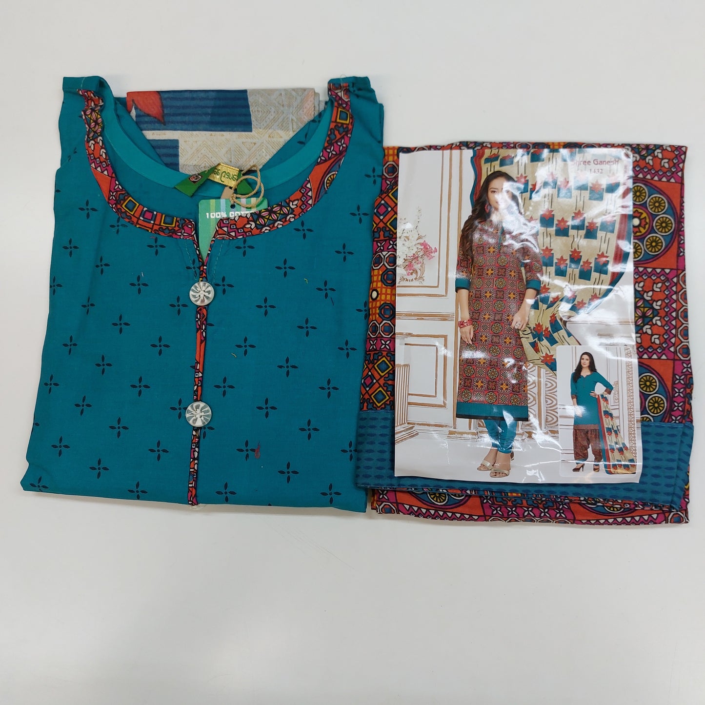 Shree Ganesh Pure Cotton Readymade Punjabi Suit / Salwar Suit.