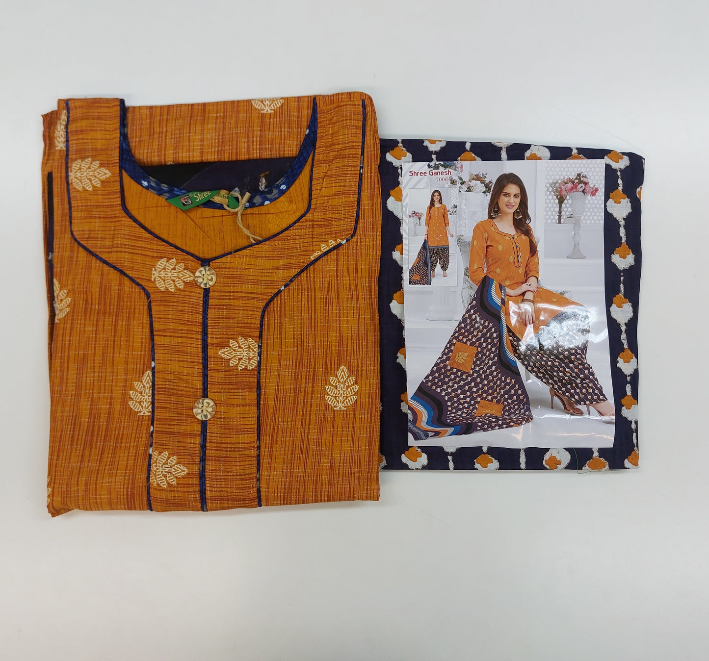 Shree Ganesh Pure Cotton Readymade Punjabi Suit / Salwar Suit.