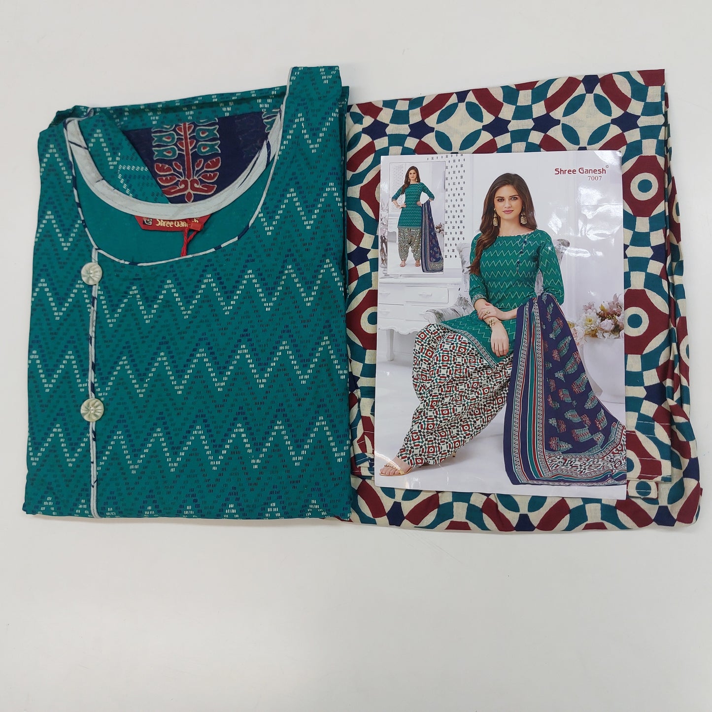 Shree Ganesh Pure Cotton Readymade Punjabi Suit / Salwar Suit.