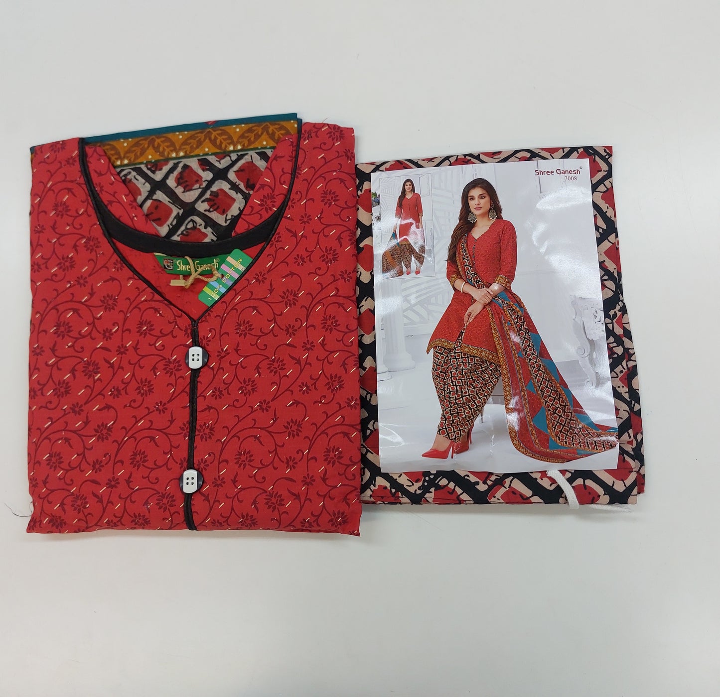 Shree Ganesh Pure Cotton Readymade Punjabi Suit / Salwar Suit.