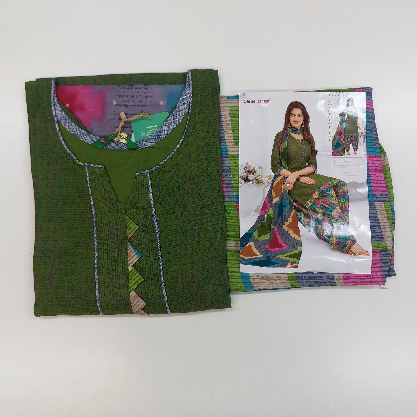 Shree Ganesh Pure Cotton Readymade Punjabi Suit / Salwar Suit.