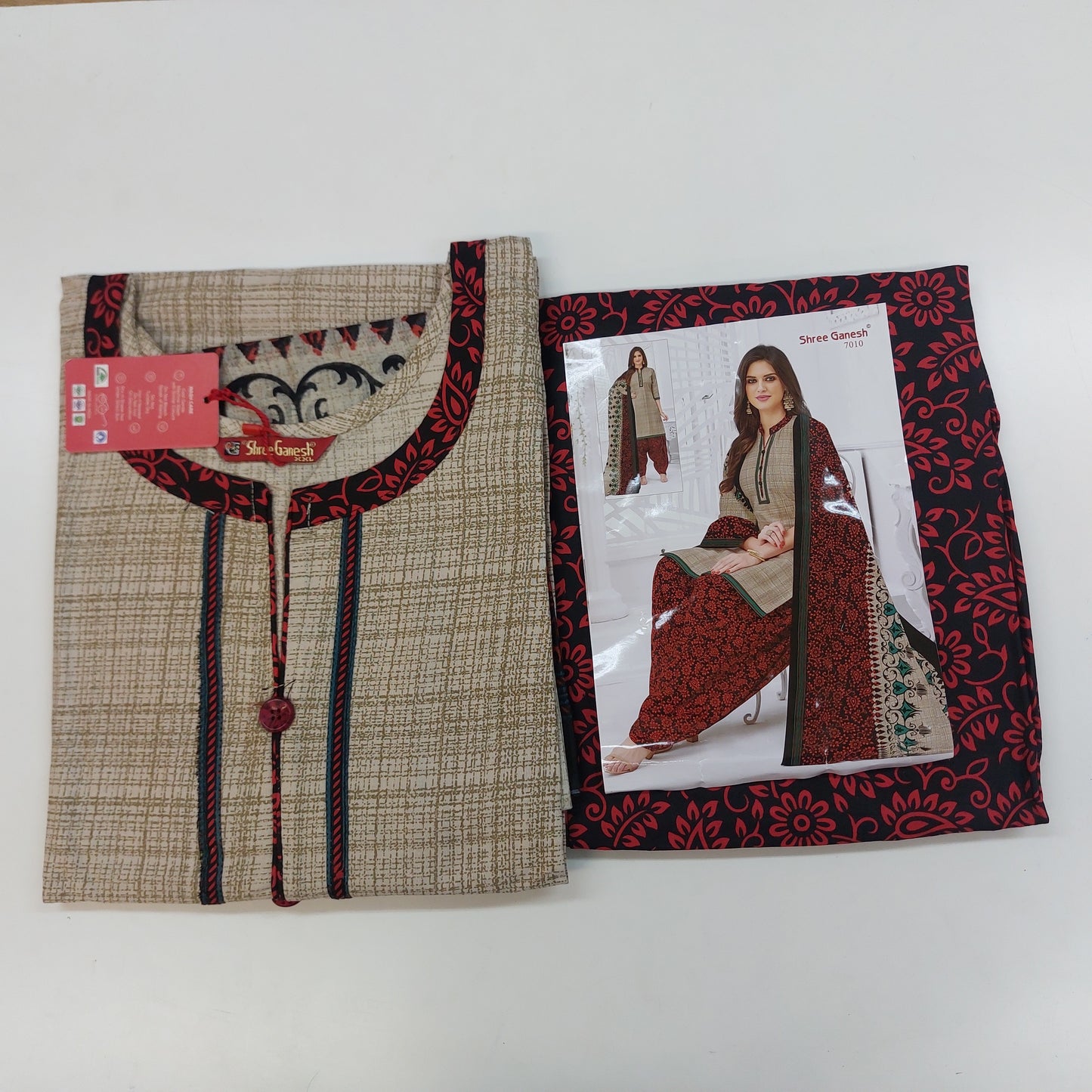 Shree Ganesh Pure Cotton Readymade Punjabi Suit / Salwar Suit.
