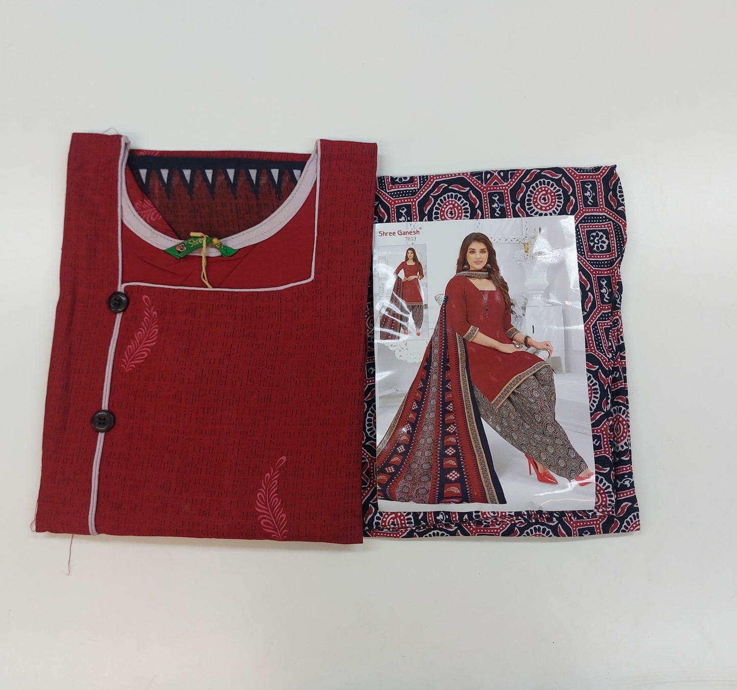 Shree Ganesh Pure Cotton Readymade Punjabi Suit / Salwar Suit.