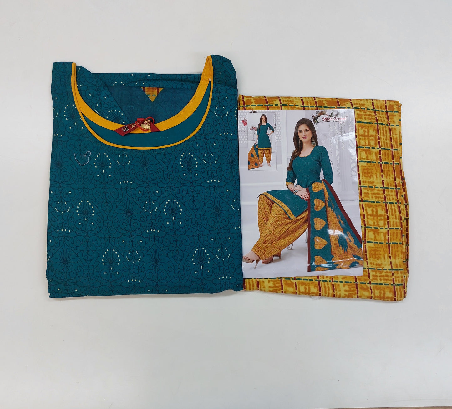 Shree Ganesh Pure Cotton Readymade Punjabi Suit / Salwar Suit.