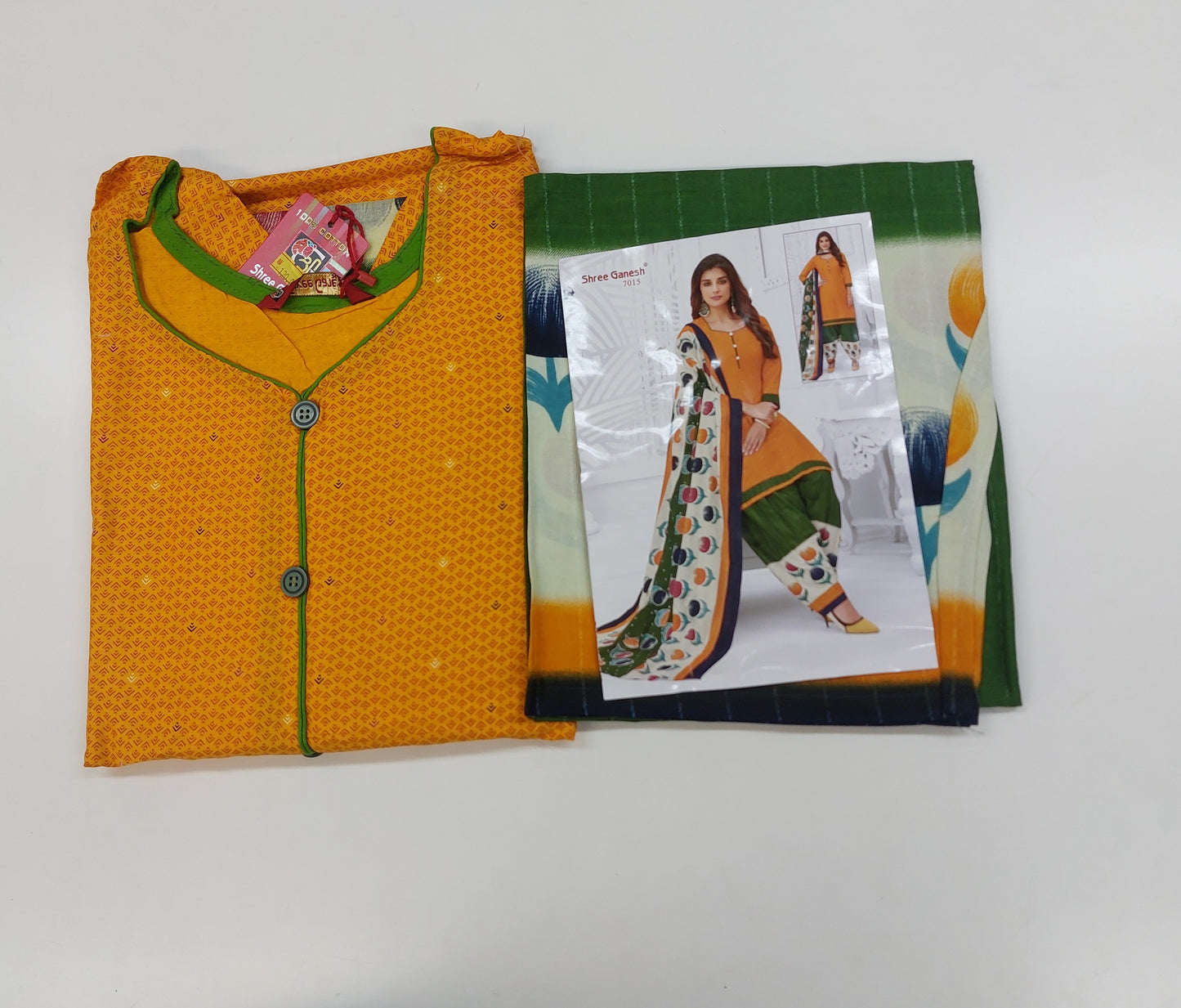 Shree Ganesh Pure Cotton Readymade Punjabi Suit / Salwar Suit.