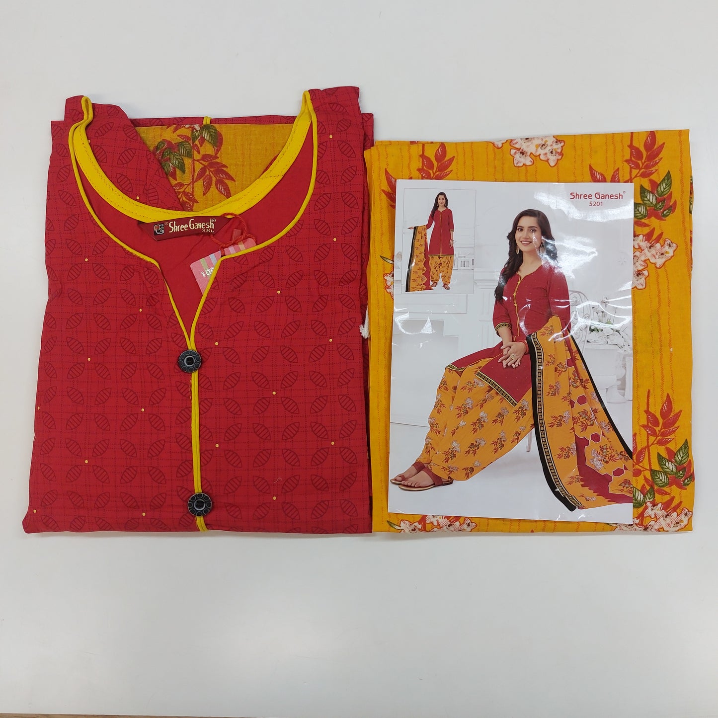 Shree Ganesh Pure Cotton Readymade Punjabi Suit / Salwar Suit.