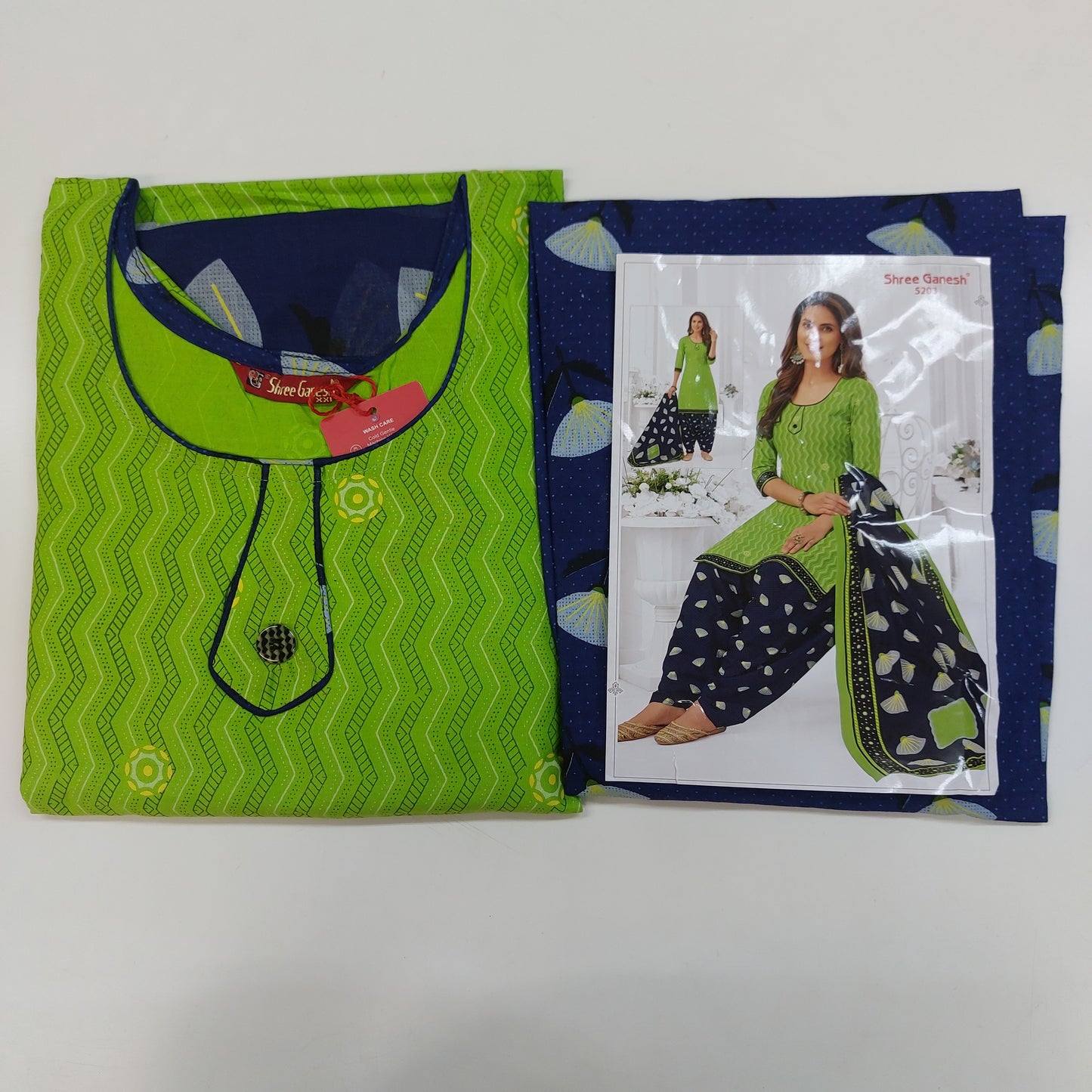 Shree Ganesh Pure Cotton Readymade Punjabi Suit / Salwar Suit.