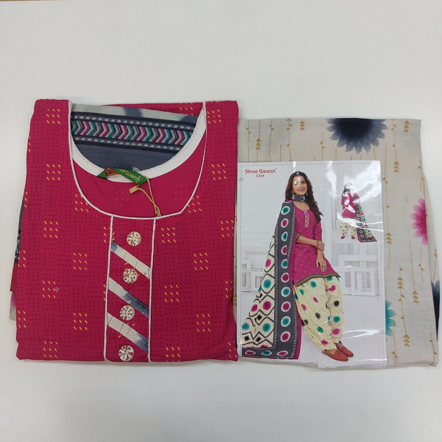 Shree Ganesh Pure Cotton Readymade Punjabi Suit / Salwar Suit.