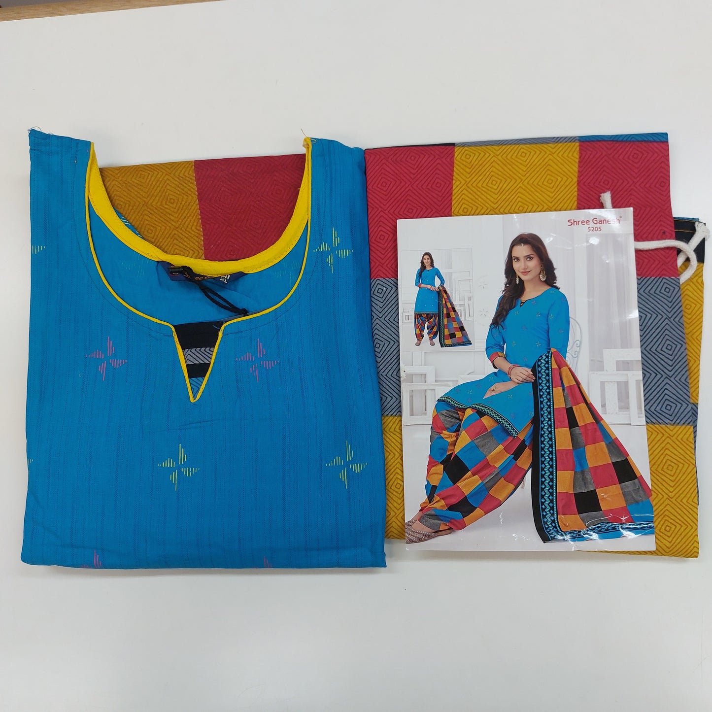 Shree Ganesh Pure Cotton Readymade Punjabi Suit / Salwar Suit.