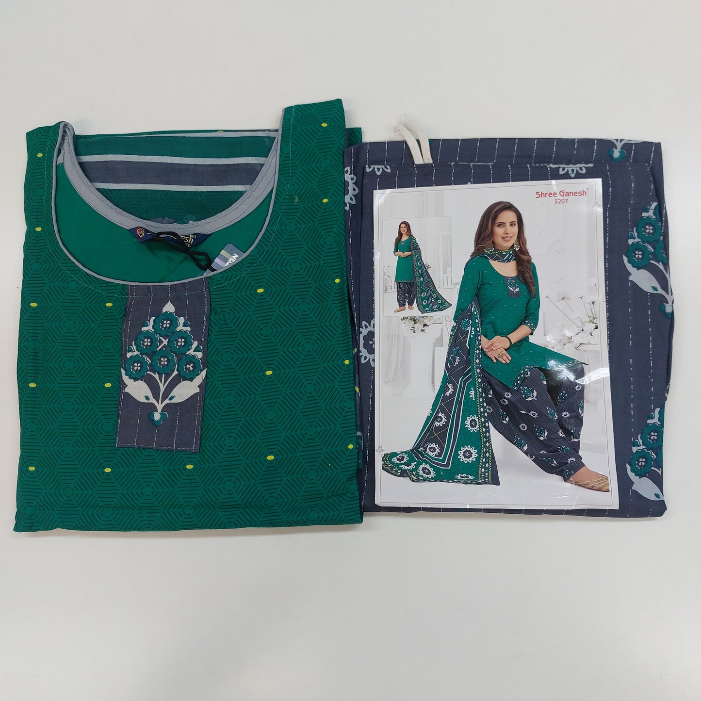 Shree Ganesh Pure Cotton Readymade Punjabi Suit / Salwar Suit.