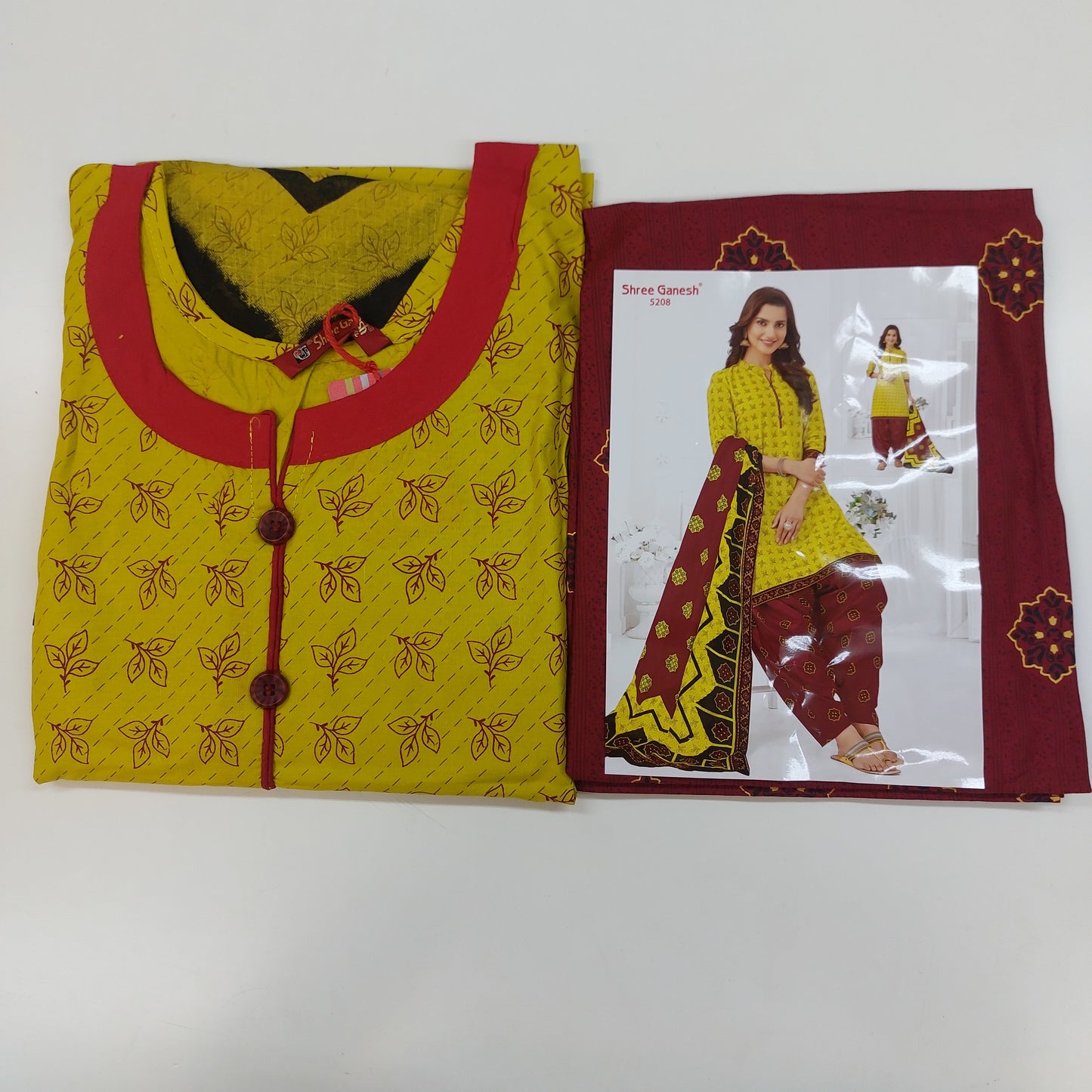 Shree Ganesh Pure Cotton Readymade Punjabi Suit / Salwar Suit.