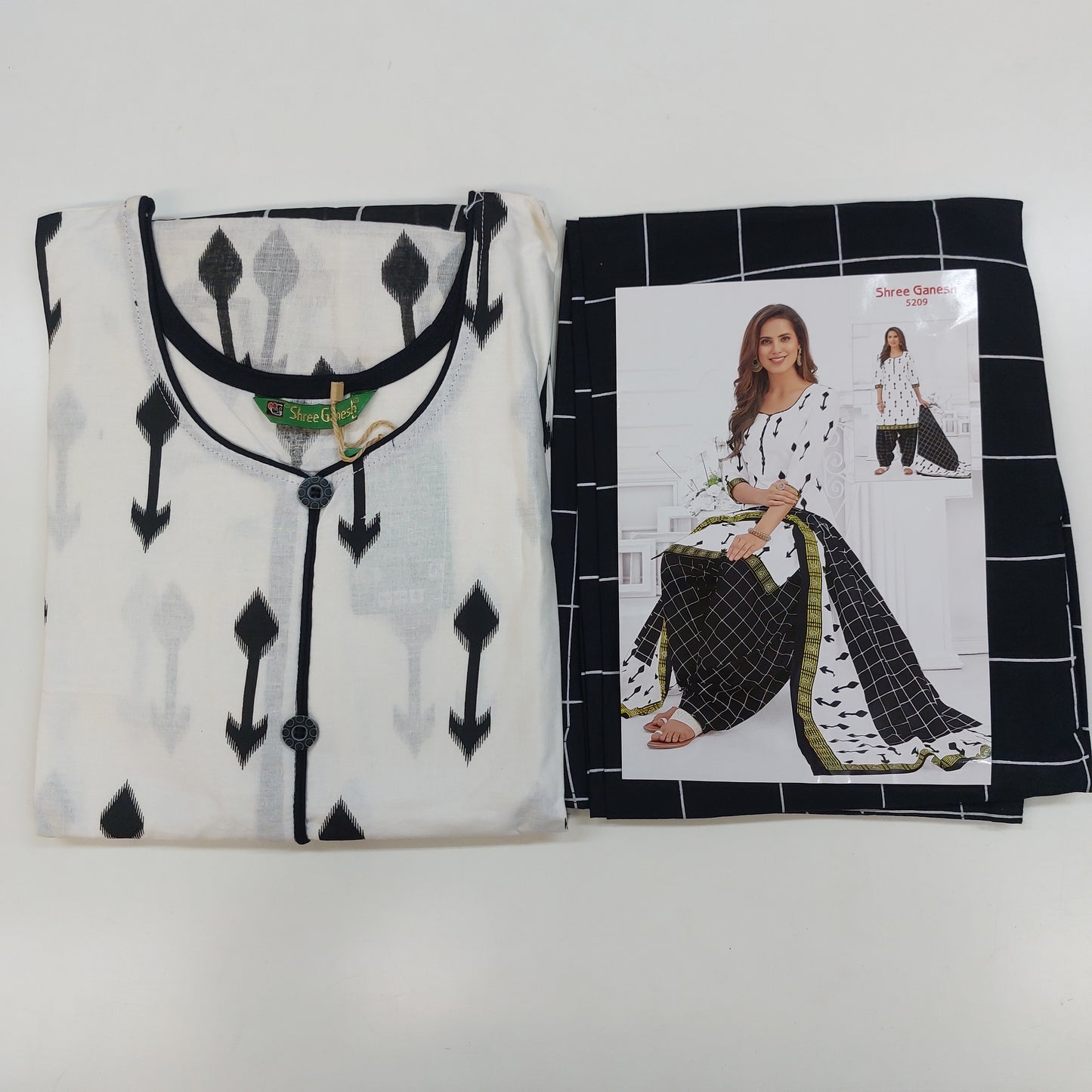 Shree Ganesh Pure Cotton Readymade Punjabi Suit / Salwar Suit.