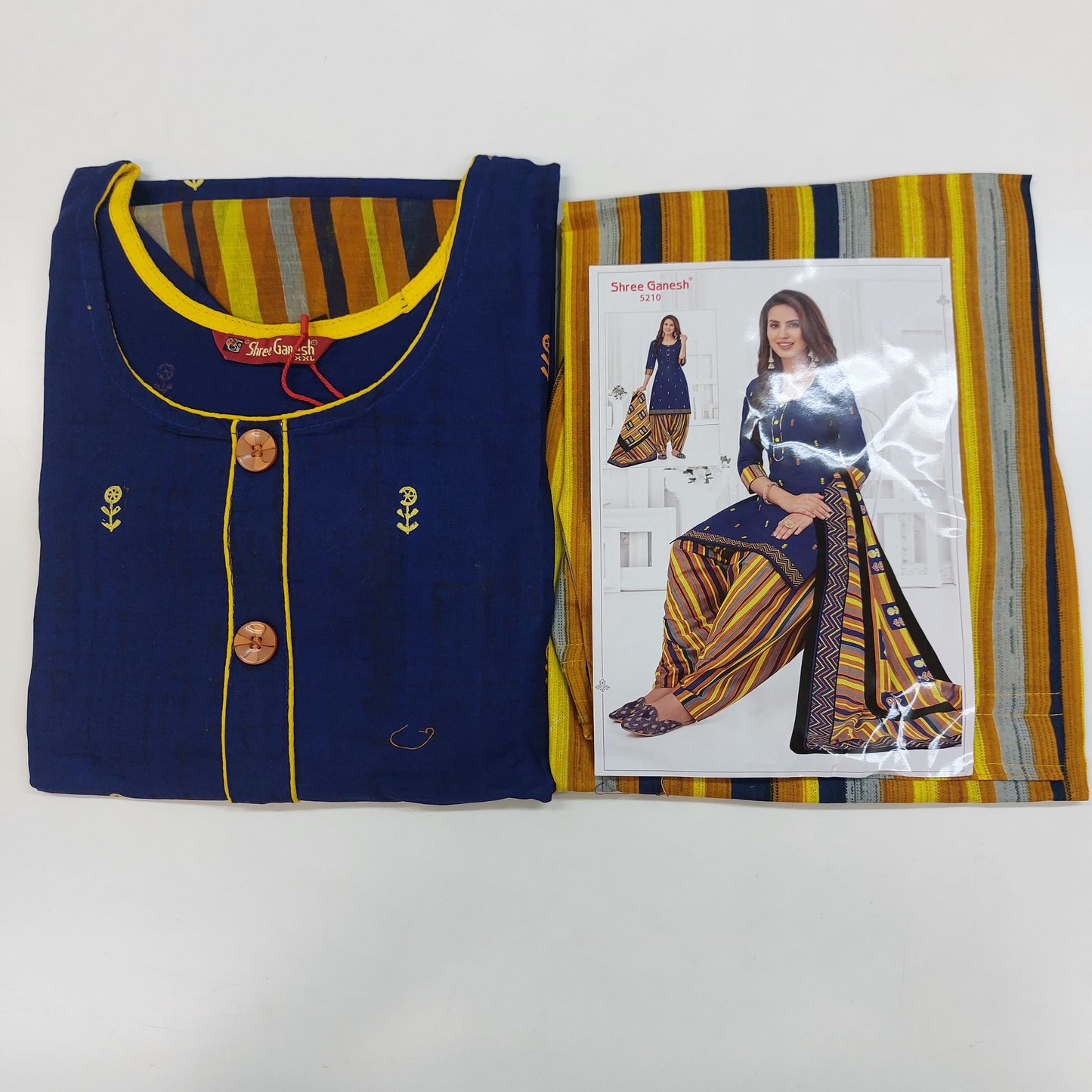 Shree Ganesh Pure Cotton Readymade Punjabi Suit / Salwar Suit.