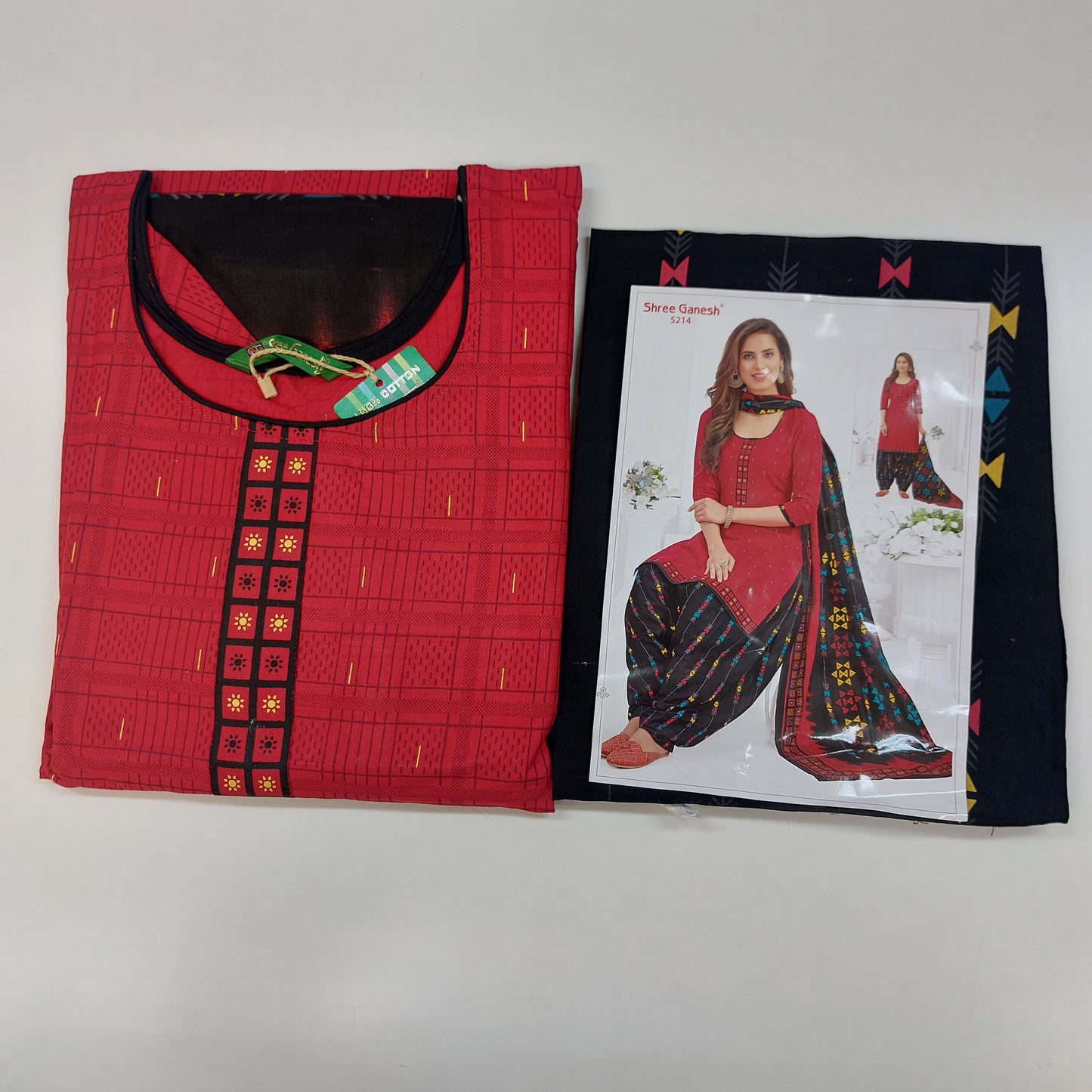 Shree Ganesh Pure Cotton Readymade Punjabi Suit / Salwar Suit.
