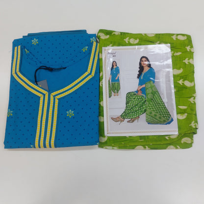 Pranjul Colourful Pure Cotton Readymade Punjabi Suit / Salwar Suit.