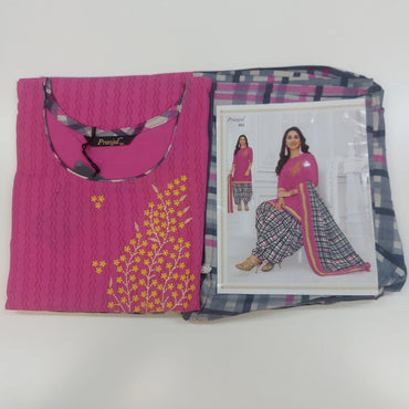 Pranjul Colourful Pure Cotton Readymade Punjabi Suit / Salwar Suit.