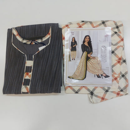 Pranjul Colourful Pure Cotton Readymade Punjabi Suit / Salwar Suit.