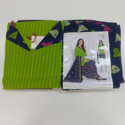Pranjul Colourful Pure Cotton Readymade Punjabi Suit / Salwar Suit.