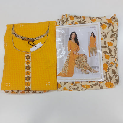 Pranjul Colourful Pure Cotton Readymade Punjabi Suit / Salwar Suit.