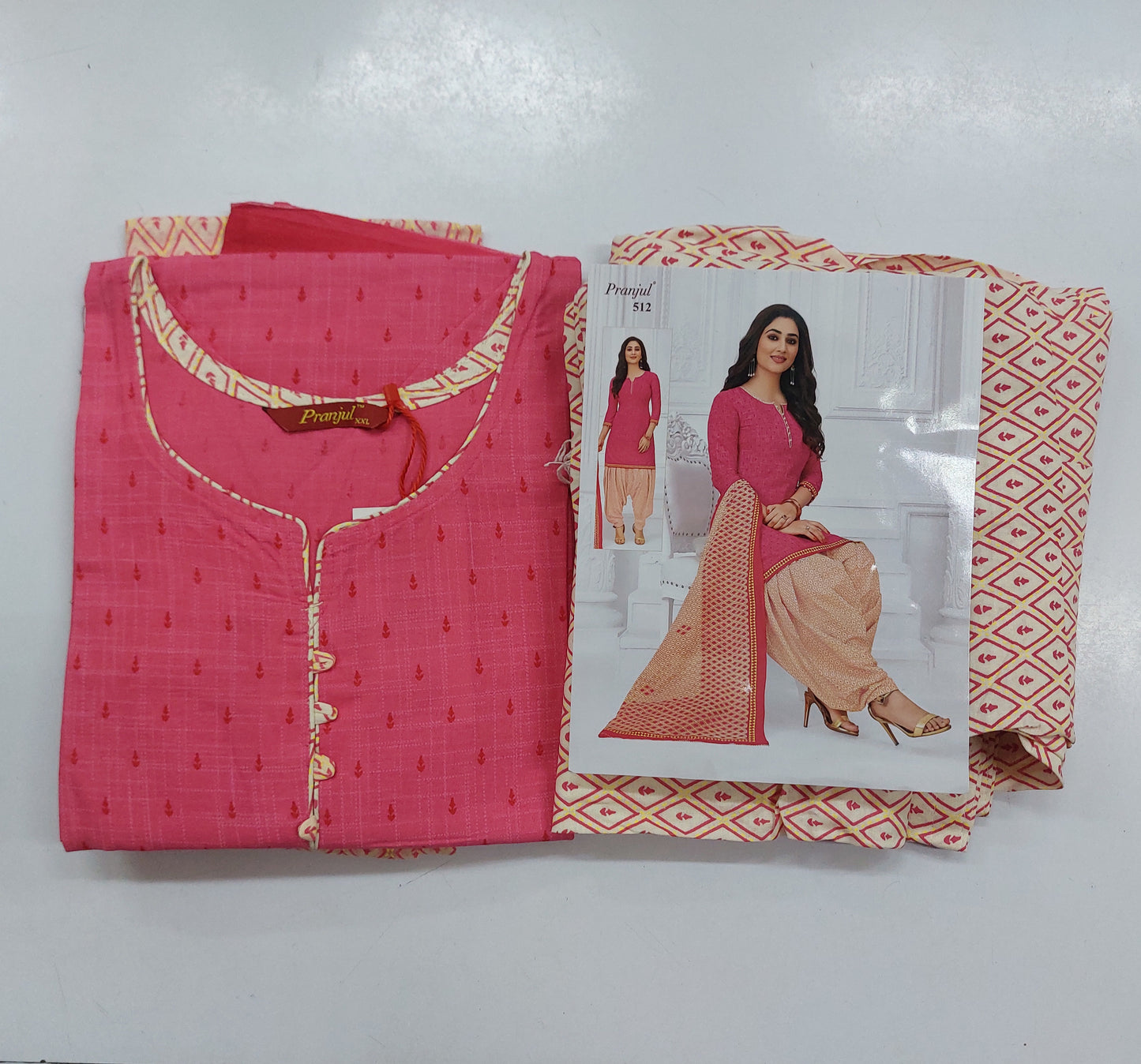 Pranjul Colourful Pure Cotton Readymade Punjabi Suit / Salwar Suit. (500 Series)